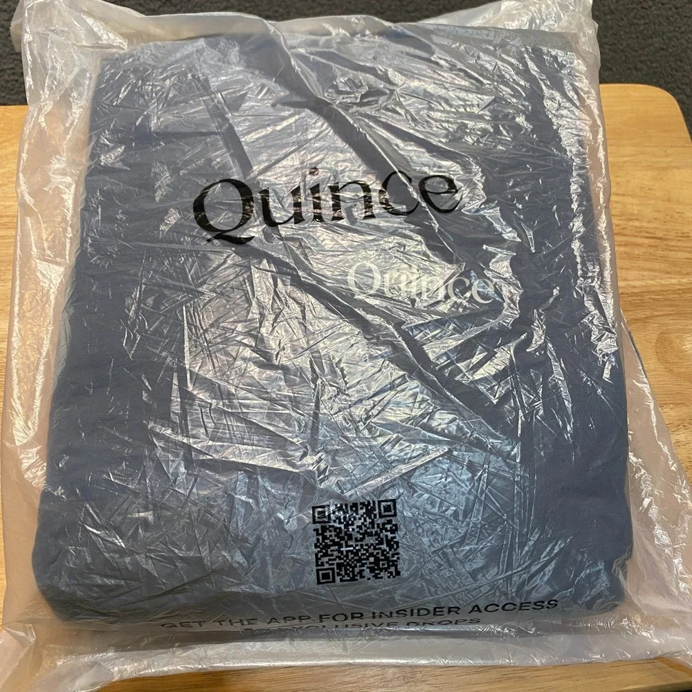 Quince European Linen Fitted Sheet Set Full Size Night Fall Blue NO FLAT SHEET
